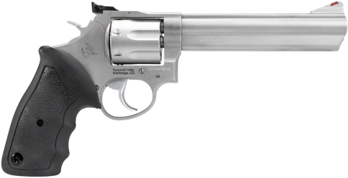Taurus 66 Medium Frame Revolver 2660069, 357 Magnum, 6", Black Rubber Grip, Matte Stainless Finish, 7 Rd