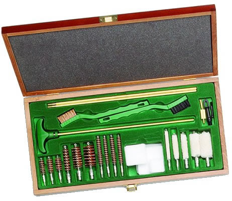 Remington Sportsman Cleaning Kit W/Wooden Box/Ramrod/Brushes/Patches & Swab