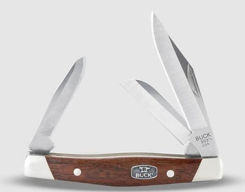 Buck Knives, 303 Cadet® Knife - Wood Handle, clip point, sheepsfoot, and spey blades, 420HC Steel, Granadillo