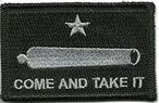 Walker Game Ear Come and Take It Cannon Patch with Adhesive, Black (FLGCATCB)