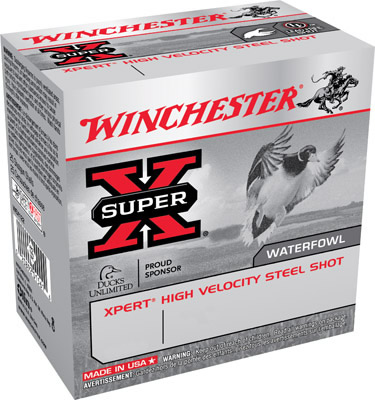 Winchester Xpert High Velocity Steel Shotshells WEX123H4, 12 Gauge, 3", 1-1/4 oz, 1400 fps, #4 Steel Shotshells Shot, 25 Rds/Bx