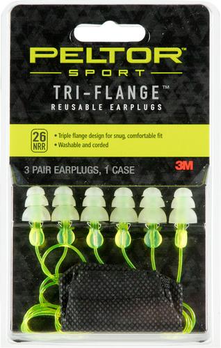 Peltor Tr-Flange Reusable Earpulgs, 3 Pack