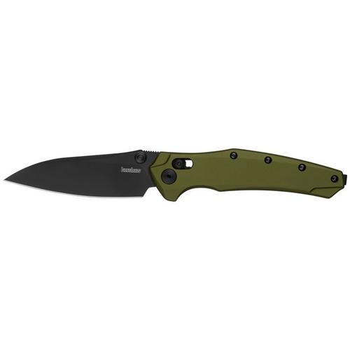 Kershaw Bareknuckle Folding Knife, Plain Black PVD Blade, Green Handle (6777)