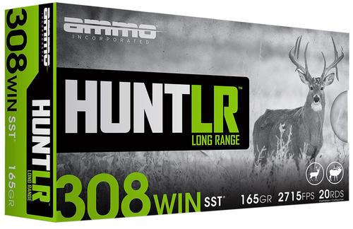 Ammo Inc Hunt Rifle Ammunition 308165SSTA20, 308 Win, Super Shock Tip, 165 gr, 2715 fps, 20 Rd/Bx