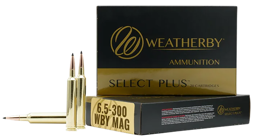 Weatherby Select Plus Rifle Ammunition B653127LRX, 6.5-300 Weatherby Mag, LRX Boat Tail, 127 GR, 3531 fps, 20 Rd/Bx