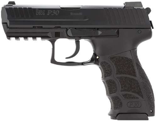 Heckler & Koch P30 V3 Pistol 81001086, 9mm Luger, 3.85in, Interchangeable Backstrap, Black Finish, 20 Rds