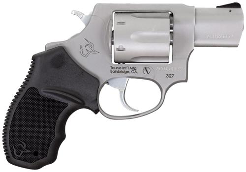 Taurus 327 Revolver 232729, 327 Federal Mag, 2", Black Rubber Grips, Stainless Steel Finish, 6rd