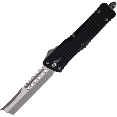 Microtech Signature Series Combat Troodon OTF Automatic Knife, Apocaclyptic Straight Razor Edge, Black (219R-10APS)