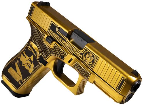 Glock G47 Gen 5 MOS D.O.G.E. Pistol PA475S204MOSNDGE, 9mm Luger, 4.49in, Glamour Glock Gold Textured, Glamour Glock Gold Cerakote Finish, 17 Rds