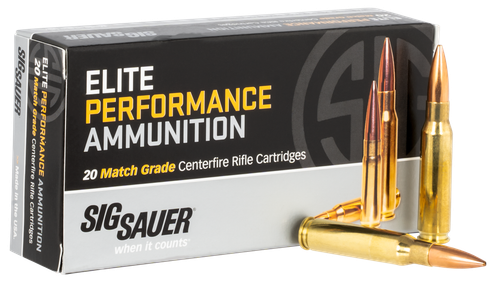Sig Elite Performance Rifle Ammunition E308M220, 308 Winchester, OTM, 175 GR, 2600 fps, 20 Rd/Bx