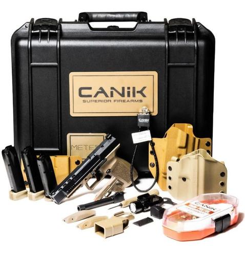 Century Arms Canik TP9 METE SFX Loadout Package Pistol HG7604N, 9mm, 5.2" Threaded Barrel, Tan Grips, Black Slide Finish, 20 Rds