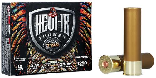 HEVI-Shot HEVI-18 TSS Turkey Shotshells HS4507, 12 Gauge, 3-1/2", 2 1/4 oz, 1250 fps, #7 Shot, 5 Rds/box