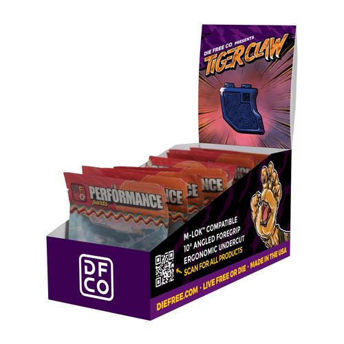 Die Free Co. Tiger Claw Fore Grip For AR-15/AR-10 M-LOK, Black, 10 Pack