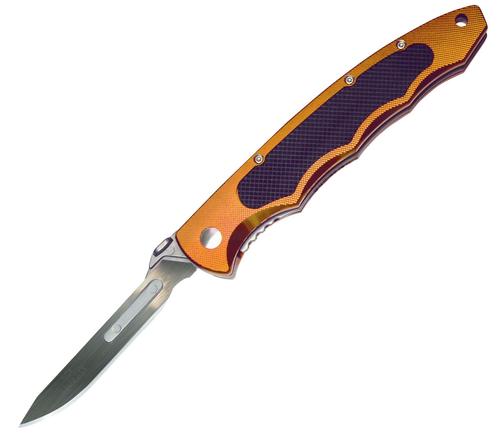 Havalon Piranta-Edge Replaceable Field Knife w/Plain Edge & Plastic Orange Handle (XTC60AEDGE)