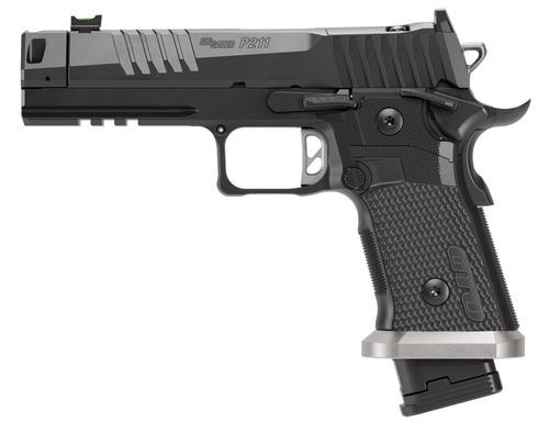 Sig Sauer P211-GTO Pistol 211F-9-GTO, 9mm, 4.4in Bull Barrel, Aluminum/G-10 Grips, MACH3D Compensator, 21 Rds