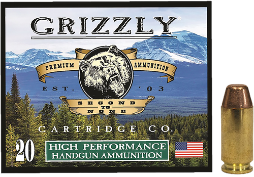 Grizzly Ammunition High Performance Pistol Ammunition GC40SW5, 40 S&W, Full Metal Jacket Flat Point, 200  GR, 1000  fps, 20 Rd/bx