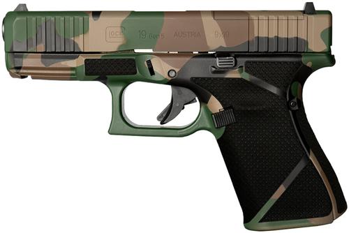 Glock 19 Gen5 MOS, 9mm, 15+1 4.02" GMB Barrel, Serrated Slide, M81 Camo Frame w/Picatinny Rail, PA195S204MOSNM81 