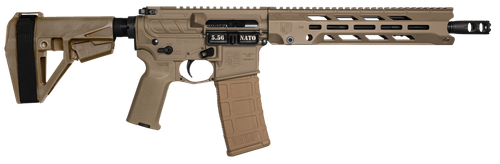 Diamondback Obsidian DB15 Pistol DB1984K061, 5.56 NATO, 11.5in, SB Tactical SBA5 Brace, FDE Finish, 30 Rds