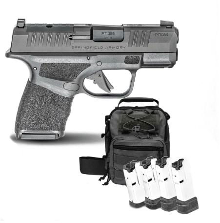 Springfield Hellcat Pro OSP Striker Fire Pistol Gear Up Bundle HCP9379BOSP23BG, 9mm, 3.70", Optic Ready, Black, 15 Rds