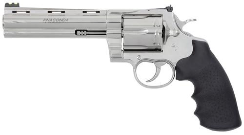 Colt Anaconda Revolver ANACONDASP6RFT, 44 Mag, 6", Black Rubber Grips, Stainless Steel Finish, 6rd