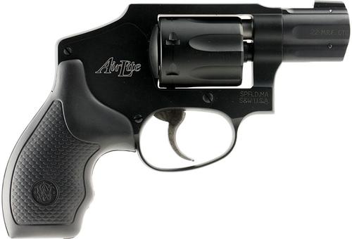 Smith & Wesson M351C Revolver 103351, 22 Magnum (WMR), 1.88 in, Synthetic Grip, Matte Black Finish, White/Fixed Sights, 7 Rd