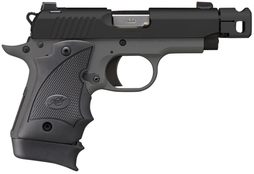 Kimber Micro 9 Compensator Pistol 3300246, 9mm Luger, 3.65in, nc 3300246 Micro 9 MC TP 9mm 7+1 3.65" KimPro Black Stainless Steel Slide KimPro Gray Black Hogue Rubber Wraparound Grips, KimPro Gray Fin