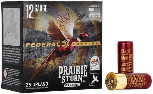 Federal Prairie Storm FS Shotshells PFX126FS4, 12 Gauge, 2-3/4", 1 1/4 oz, 1330 fps, #4 Lead Shot, 25 Rds/box