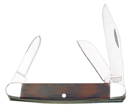 Remington Bear & Son Rosewood Stockman Drop Point Folding Knife w/Plain Edge & Rosewood Handle (218R)