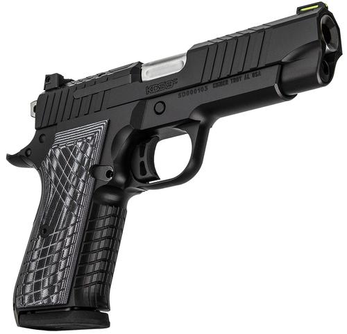 Kimber KDS9C Optic Ready Pistol 3100011, 9mm Luger, 4.09in, nc 3100011 KDS9C  9mm 10+1 4.09" KimPro Black Front and Rear Serrations Stainless Steel Slide Gray and Black G10 Crosshatch Grips, KimPro Bl