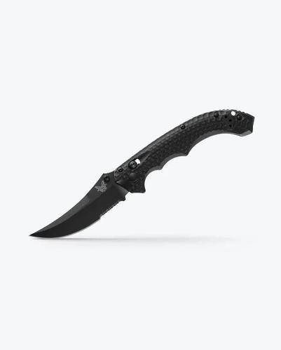 Benchmade Mini Bedlam Folding Knife w/Serrated Black Stainless Steel Scimitar Blade (865SBK)
