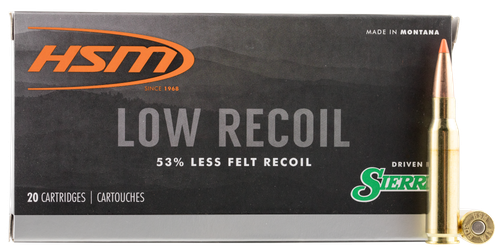 HSM Low Recoil Rifle Ammunition 30844N, 308 Winchester, Ballistic Tip, 150 GR, 2350 fps, 20 Rd/Bx