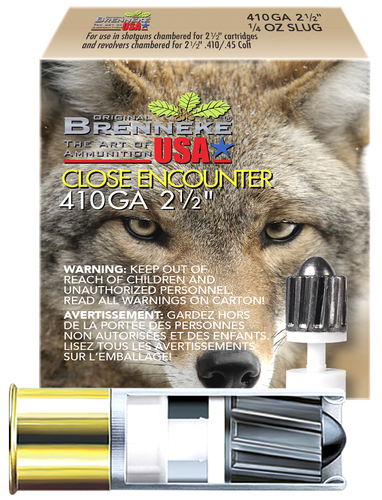 Brenneke Close Encounter Slugs L4102CEM, 410 Gauge, 2-1/2", 1/4 oz, Slug, 5 Rd/bx