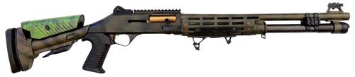 Orthos Arms Orthos Raider S4 Elite Serpent Semi-Auto Shotgun, 12 Gauge, 18.5", Fibertron LED Front Sight, Shock Force Recoil System, 6+1