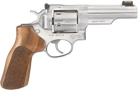 Ruger GP100 Match Champion Revolver 1775, 10mm, 4.2", Adj Sight, Hogue Stippled Hardwood, Satin Stainless Finish, 6rd