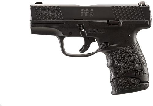 Walther PPS M2 Pistol 2805961TNS, 9mm, 3.2 in, Polymer Grip, Black Finish, 7 Rd, Night Sights