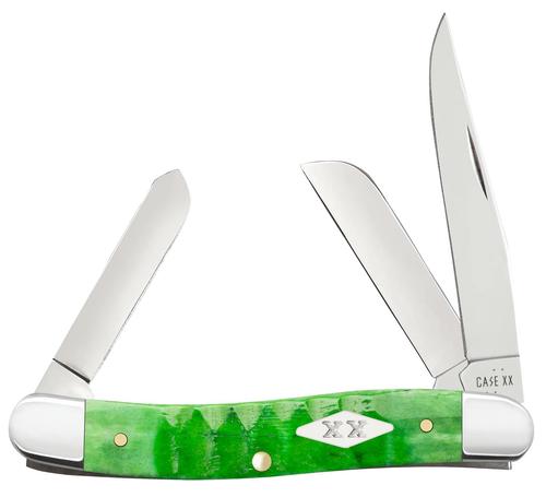 Case Gator Jigged Bright Green Bone Medium Stockman Pocket Knife