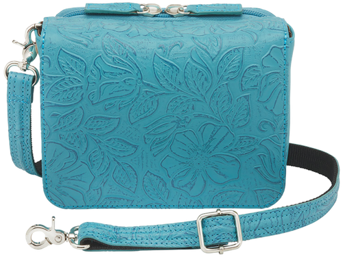 Gun Tote'n Mamas Cross Body Organizer (GTM-15TLD/TBLUE) Fits Small Pistols & Revolvers, Ambidextrous Hand, Blue