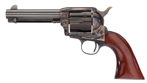 Taylors 1873 Cattleman Gunfighter Revolver 555148DE, 357 Mag, 4.75", Walnut Army Sized Grip, Blued Finish, 6 Rd