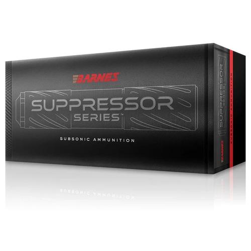 Barnes Suppressor Series Subsonic Handgun Ammunition, 9MM, Sierra JHP, 147 GR, 985 fps, 50 Rd/Bx