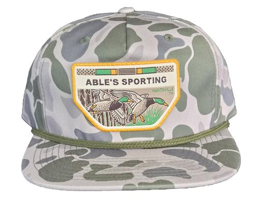 Able's Cap 256 Umpqua, Marsh Duck Camo, Army Olive Rope, Duck Logo