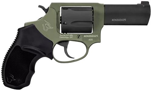 Taurus 605 Revolver 260531F, 357 Mag, 3", Black Hogue Rubber Grips, Sniper Green Finish, 5 Rds