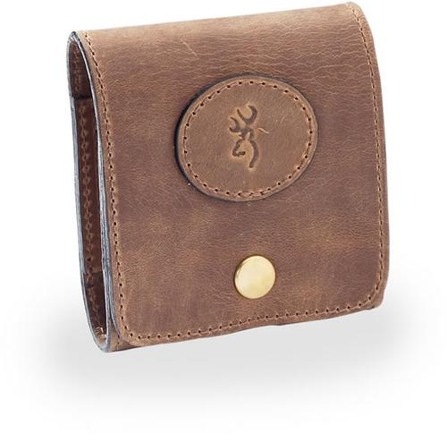 Browning Crazy Horse Leather Cartridge Case 12198, 10 Standard Rifle Cartridges, Field Tan