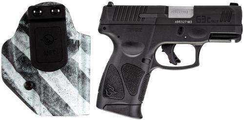 Taurus G3C Compact Pistol 1G3C931CK7, 9mm, 3.26", Black Polymer Grips, Black Tenifer Slide, w/Holster, 12 Rds