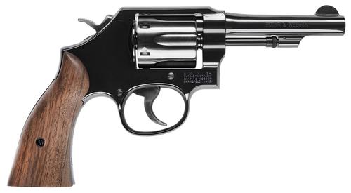 Smith and Wesson Model 10 Revolver 14074, 38 Special +P, 4", Walnut Grips, Blued Finish, 6rd
