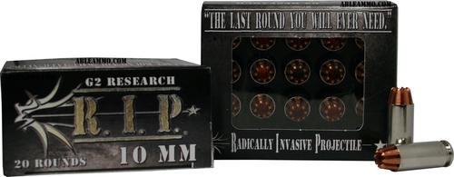 G2 Research R.I.P. Pistol Ammunition G2RIP10MM, 10MM, RIP Hollow Point, 115 GR, 20 Rd/bx