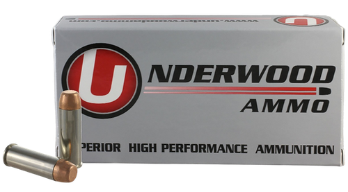 Underwood Pistol Ammunition, 45 Long Colt, Full Metal Jacket Flat Nose, 250 GR, 960 fps, 50 Rd/bx