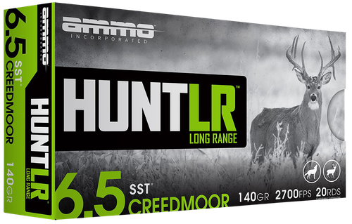 Ammo Inc Signature Rifle Ammunition 65CM140SSTA20, 6.5 Creedmoor, Super Shock Tip, 140 gr, 2750 fps, 20 Rd/Bx