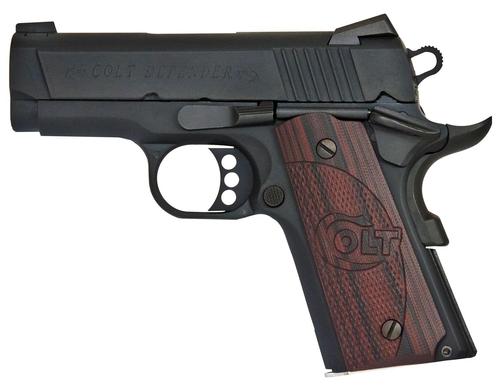 Colt 1911 Defender Pistol O7802XE, 9mm, 3", Black Cherry G10 Grips, Black Cerakote Finish, 8 Rds