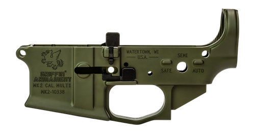 Griffin Armament MK2, Ambi Stripped Lower Receiver, Warhawk Green Anodized