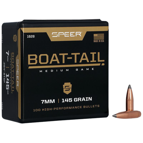 Speer 7MM 145 Grain Spitzer/Boat Tail 100/Box (1628), Not Loaded